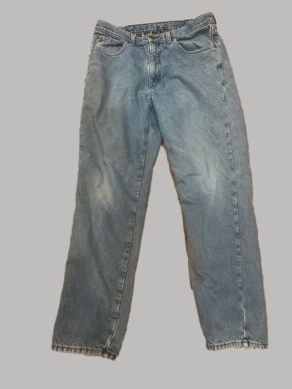 LL Bean Double L Classic fit Men's Blue Jeans  Straight Leg Flannel lined